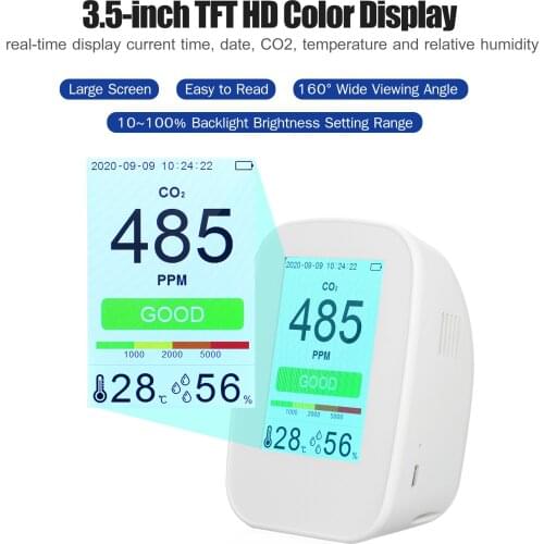 Multifunctional CO2/RH/Temp. 3-in-1 Air Quality Detector Indoor/Outdoor CO2 Meter Temperature Humidity Monitor CO2 Tester
