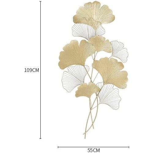 Fashion Chinese Iron Art Ginkgo Wall Hanging Creative Living Room Porch Background Wall Decoration Metal Hanging Pendant Crafts