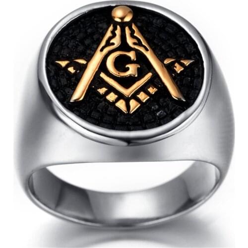 Fashion Silver color Stainless Steel Masonic Ring for Men, master masonic signet ring, freemason ring jewelry