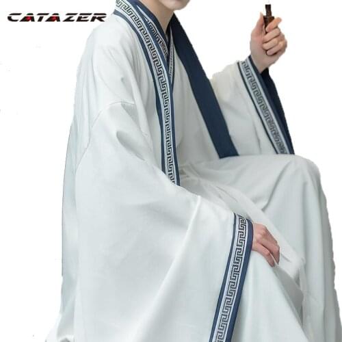 Men Hanfu Costumes Traditional Chinese Tang Suit Tops and Skirt Jacket Samurai Japanese Kimono Cosplay Dress Robe Yukata Dress