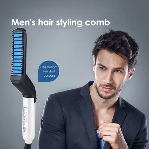 Men Quick Beard Straightener Styler Comb Multifunctional Hair Curling Curler Show Cap Tool Drop shipping