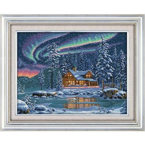 DIY Handmade Needlework Cross Stitch Set Embroidery Kit Frameless 14CT Printed Painting Cross-Stitching Home Decor 55 * 43cm