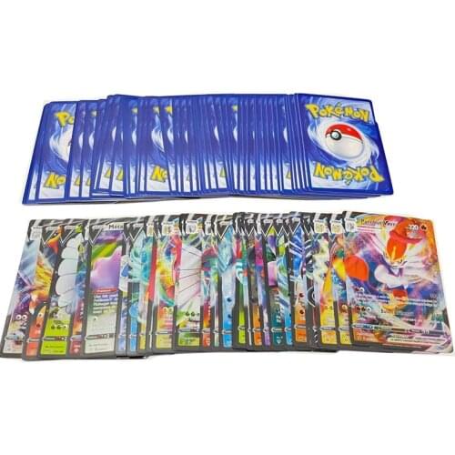 NEW 100Pcs Vmax Pokemon Card French Version 60v 40Vmax No Repeat Battle Carte Trading Game Collection Shining Card Kid Gift