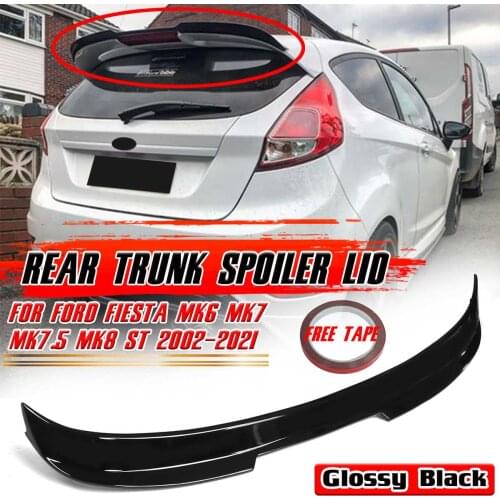 New MK6 MK7 Car Rear Spoiler Wing Trunk Lip For FORD For FIESTA MK6 MK7 MK7.5 MK8 ST 2002-2021 Rear Trunk Spoiler Boot Wing