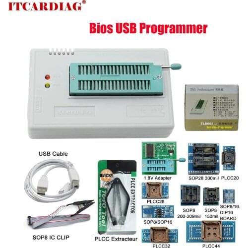 2021 Newest V10.27 TL866II Plus Universal Original minipro programmer TL866 nand flash AVR PIC Bios USB Programmer+28pcs adapter