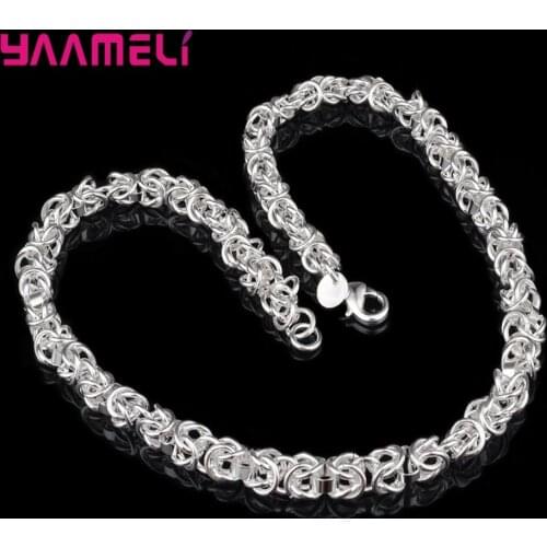 Personality 925 Sterling Silver Link Chain Necklace For Women Men Fashion Hip-Hop Birthday Gifts Jewelry Top Brand Cuban Choker
