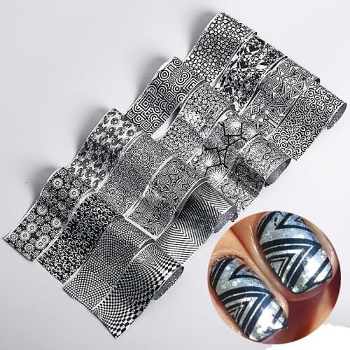 16 designs/set Multicolor Gradient Marble Pattern Brand New Transfer Nail Foil Decal Stickers For Nail Art Decorations