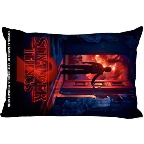 Custom Pillowcase Cover Stranger Things Rectangle Zipper Pillow Cover Satin Fabric Pillowcase 40x60cm45X75cm50X75cm(Two sides)