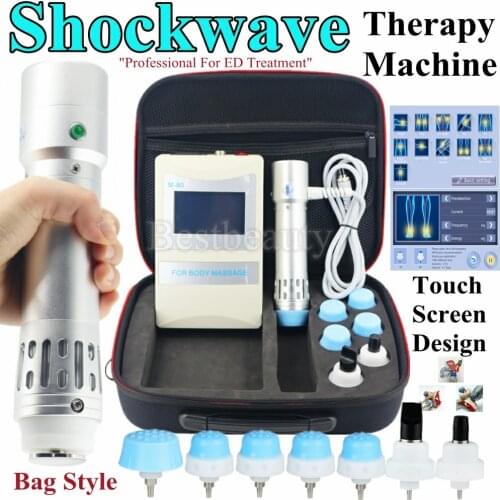 Shock Wave Equipment Portable Shockwave Therapy Machine For ED Treatment Touch Screen Bag Style Pain Relief 2021 Newest Massager