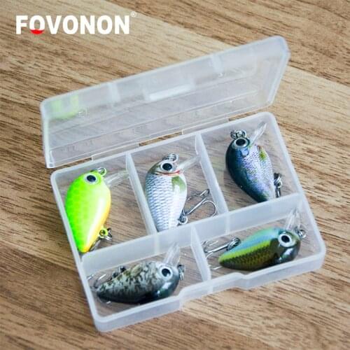 FOVONON Fishing Lure 3cm 1.8g Crankbaits 5pcs/lot Hard Pesca Artificial Baits Mini Lure Minnow for Pike Bass Trout