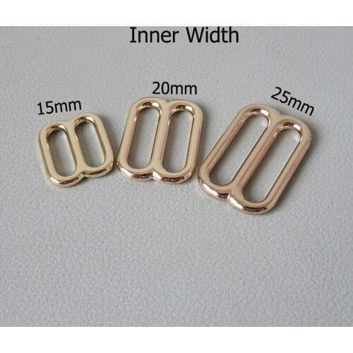 15mm 20mm 25mm Metal Slider Bag Straps Adjustment Buckle Backpack Webbing Dog Collar Hooks Clasp DIY Leather Sewing Accessories