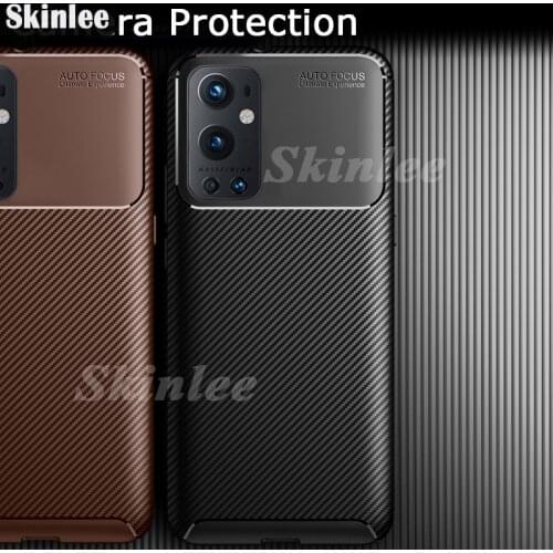 Skinlee Case For One Plus 9 Soft Silicone Cover Shockproof Carbon Fiber For OnePlus 9 Pro Phone Case