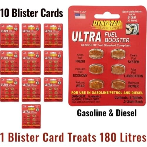 Dyno Tab Ultra Fuel Octane Booster Petrol and Diesel carbon and system cleaner dynotab fuel treatment economy Saver