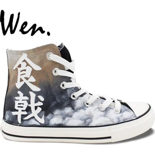 Wen Custom Comic Shokugeki no Soma Yukihira Souma Hand Painted Canvas Athletic Shoes High Top Unisex Outdoor Sneakers