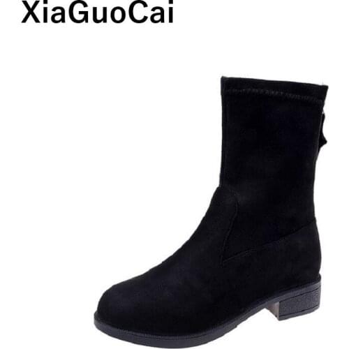Women Autumn Winter Shoes Ankle Boots Flock Short Chelsea Boots With Zipper Lightweight Sexy Sweet Ladies Footwear Hot Sale