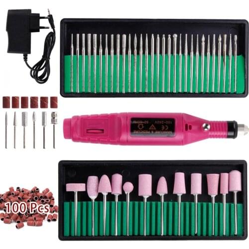 1 Set Electric Nail Drill Machine Pen Lathe Manicure Pedicure Gel Remover File Sander Bit Polisher Strong Milling Cutter Tool