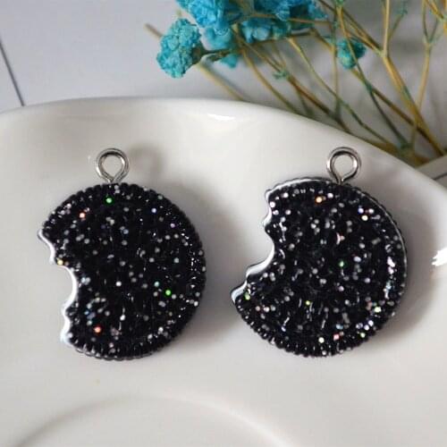 10pcs/pack Cookies Food Resin Charms Pendant for Jewelry DIY Making 17X20mm