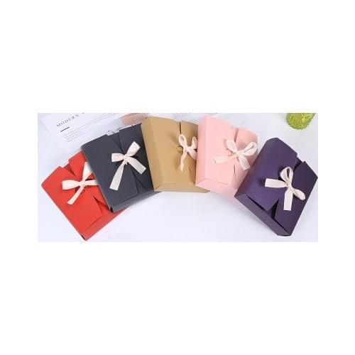 17x15x4.5cm kraft paper box with ribbon,Candy biscuit box,Party Wedding Favors giveaway Gift Boxes 100pcs/lot