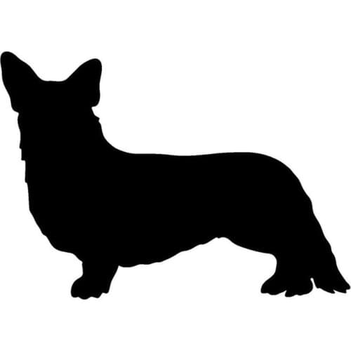 19.5*12.7CM Cardogam Welsh Corgi Car Stickers Lovely Pet Dog Vinyl Decal Car Styling Bumper Decoration Black/Silver S1-0717
