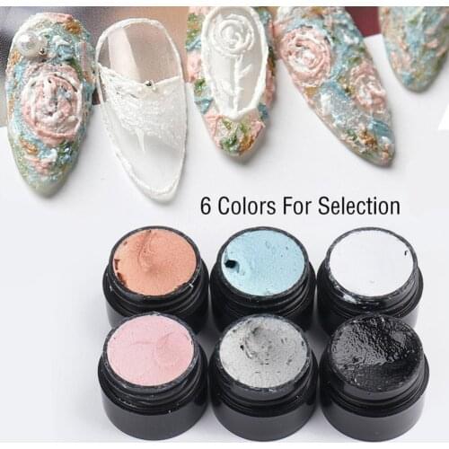 6ml Nail Art Polish Three-dimensional Embossed DIY Painting False Nails Gypsum Gel for Women