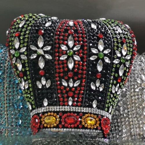 WHTUOHENG White/Black Rhinestone Bag Red Diamond Evening Bag Party Handbag100% Handmade Mini Dinner Banquet Purse Paper Wallet