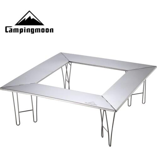 All stainless steel decorative plate enclosed stove table, detachable folding barbecue table outdoor folding table