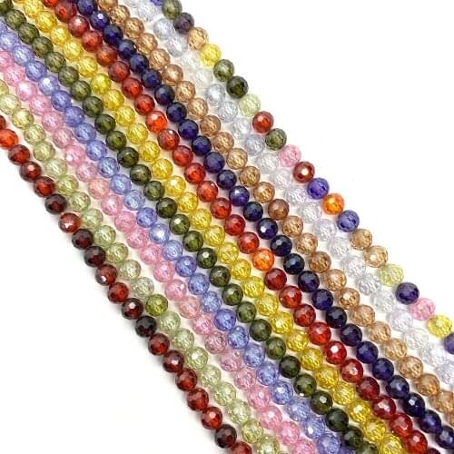 Faceted Zircon Crystal Beads Shiny Gemstone Beads Wholesale for DIY Ladies Fashion Necklace Bracelet Earring Accessories Making