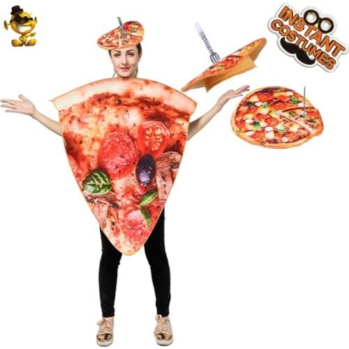 Pizza Costume Adult Cosplay Costumes Food Pizza for Women Adult Couple Halloween Costumes with Headpiece