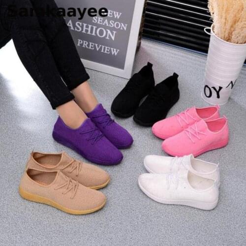 Size 35-42 Women Sneakers Vulcanize Shoes Spring Autumn Female Zapatos Mesh Candy Color Tennis Mujer Solid Breathable Footwear 2