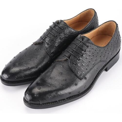 Man true leisure shoes ostrich leather shoes men prevent slippery wear-resisting shoes mens high-end business real leather shoe