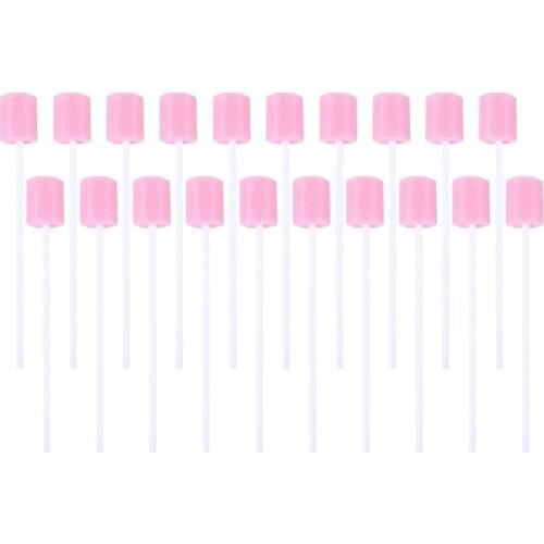 200PCS Tasteless Disposable Soft Pink Practical Oral Sponges Mouth Sponge Dental Swabs for Dentists Oral Care Tooth Cleaning