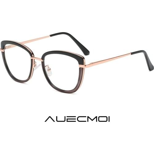 Women Fashion Cat Eye Glasses Vintage Luxury Anti Blue Light Blocking Myopia Eyeglasses Frame Prescription Optical Eyewear