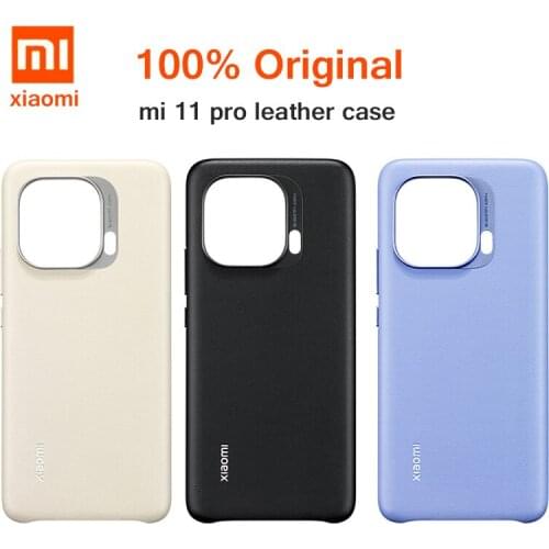 Original Xiaomi Mi 11 Pro Case Phone back Cover For Xiaomi Mi 11 Pro 11pro Vegan Leather Soft Protective Cover