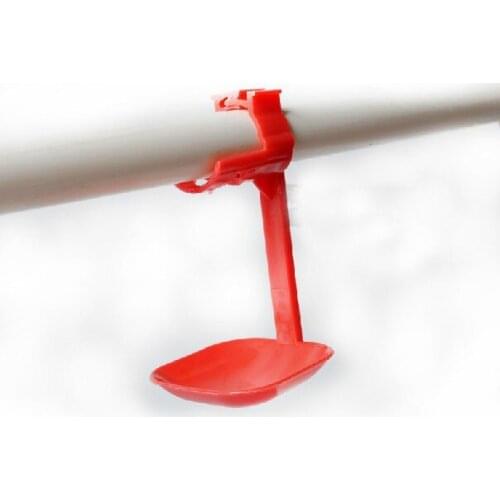 Poultry Nipple Drip Cup Hanging Plastic Red Heavy