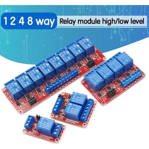 1 2 4 8 Channel 5V 12V Relay Module Board Shield with Optocoupler Support High and Low Level Trigger for Arduino