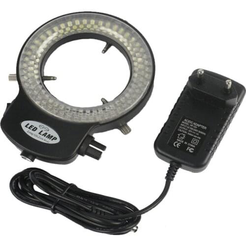 Adjustable 6500K 144 LED Ring Light illuminator Lamp For Industry Stereo Microscope Digital Camera Magnifier 110V-240V Adapter