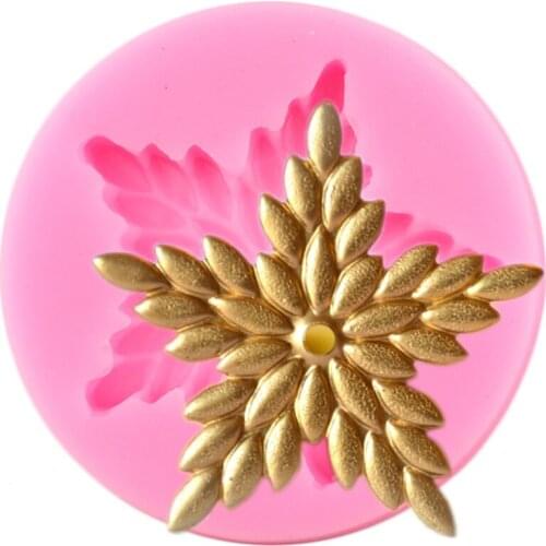 Five-Pointed Star Leaf Relief Silicone Mold Cake Border Fondant Chocolate Molds Cake Decorating Tools Candy Resin Clay Moulds