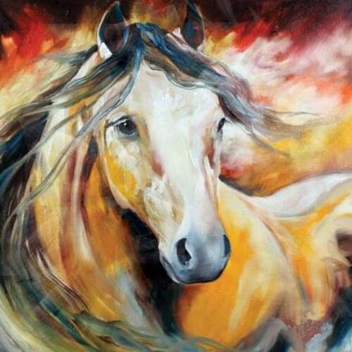 Handpainted Modern Wall Art Abstract Pictures Handsome Horse on Canvas Westland Giftware Oil Paintings for Wall and Home Decor