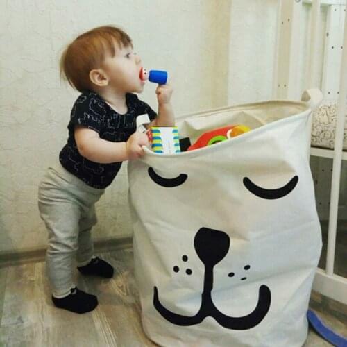 Folding Laundry Basket Cartoon Storage Barrel Standing Toys Clothing Storage Bucket Laundry Organizer Holder Pouch Household