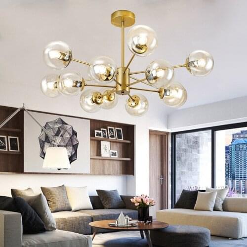 Magic Bean Glass Led Lamp Modern Design Chandelier Ceiling Living Room Bedroom Dining Room Light Fixtures Decor Home Lighting