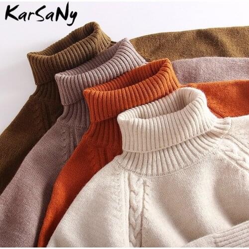 Winter Knitted Pullover Women Turtleneck Sweater Womens Jumper Thick Woman Sweaters Knitted Pullover Women Solid Basic Sweater