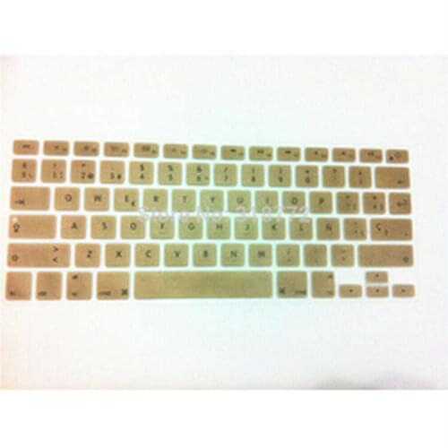Gold Spanish US Laptop Silicone Keyboard Cover 5PCS Skin Protector Film Protector for Apple MacBook Pro air Retina 13 15 17