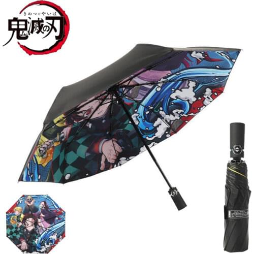 Demon Slayer Kimetsu No Yaiba Cosplay Surrounding New Umbrellas Rain or Shine Umbrella Fully Automatic Folding Cosplay Prop Gift