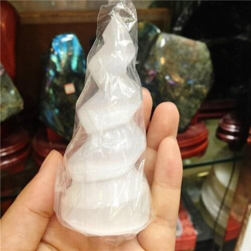 1pcs Selenite flame Crystal stone Quartz Mineral Healing Palm Stones Fraueneis Mineral Specimen