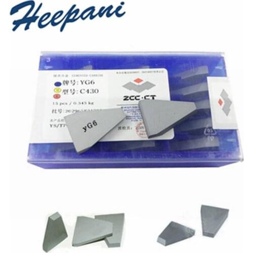 15pcs C430 C435 YT14 / YT15 / YT5 / YW1/YW2 / YG8 / YG6 cemented tungsten carbide brazed inserts cnc grooving blade welding tips