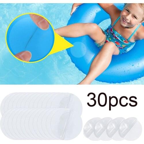 30pc Vinyl Repair Patch Waterproof Round Self-Adhesive PVC Repair Patch Vinyl Pool Liner Patch for Inflatable Products Boat Raft
