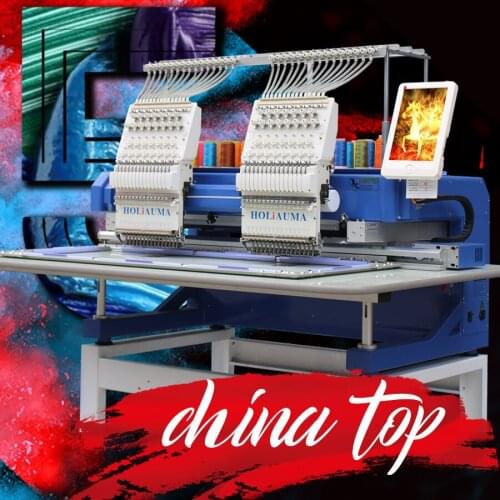 China factory 2 heads 15 colors industrial multi type embroidery machine for baseball cap, t-shirt in good quality