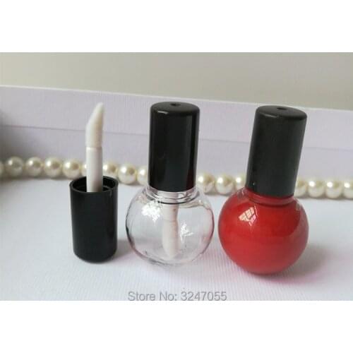 5ML 100pcs/lot Empty Plastic Cute Lipstick Refillable Bottle,DIY Ball Shape Cosmetic Lip Gloss Packing Container,Lip Beauty Tool