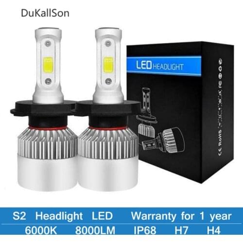 5pairs Car Led Headlight Bulbs H4 LED H7 H11 H27 H1 H3 9005 HB3 9006 HB4 COB 12V 72W 8000LM 6500K Fog Light Auto Headlamp Lamps