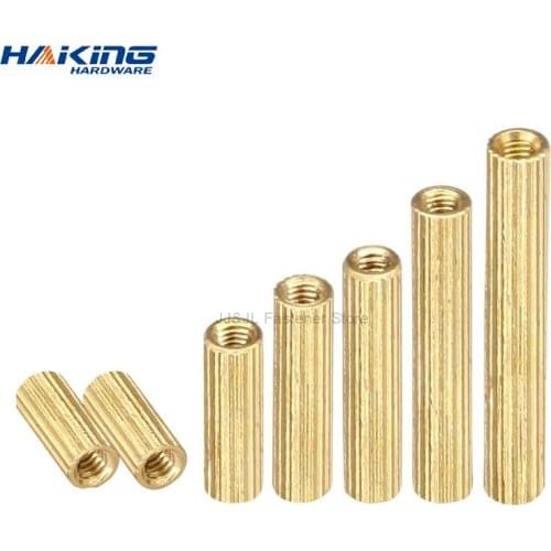 50pcs M2*L L=3mm to 34mm 2mm thread Brass Round Standoff Spacer Female M2 Brass Threaded Spacer